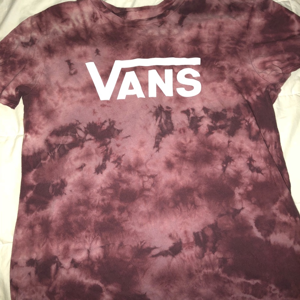 Purple tie dye vans tee